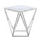 Homeroots 22" Silver Metallic And White Stone Square End Table 543887 - alternate 2