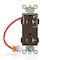 Leviton Straight Blade Receptacle, 5-20R, 20 A, 125V AC, Flush Mount, Self-Grounded MT163-1C - alternate 1