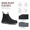 Handpoint Mens 6 in Soft Toe Work Boots-Black Crazy Horse Leather Slip-On Safety Boots, Slip Resistant, 12 80N04-EE-12 - alternate 3
