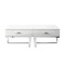 Homeroots 47" White And Silver Metallic Wood And Stainless Steel Coffee Table 543870 - alternate 3