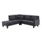 Homeroots 88" Gray Fabric Modular Sofa With Black Legs 568271 - alternate 2