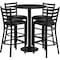 Flash Furniture Round Blk Bar Table, Rnd Base w/Blk Seats, 30", Laminate Top, Wood Grain RSRB1021-GG - alternate 1