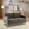 Leisuremod Lincoln Upholstered Velvet Loveseat with Gold Frame, Dark Grey LA55DGR - alternate 2