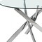 Homeroots 54" Clear and Silver Glass and Metal Cross Leg Base Round Top Dining Table 555137 - alternate 2