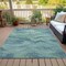 Homeroots 9' X 12' Teal Blue And Ivory Abstract Washable Indoor Outdoor Area Rug 631321 - alternate 3