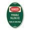 Signmission Possible Falling Ice - Park at Own Risk, 12 Inch X 18 Inch Architectural Oval, Heavy Gauge Aluminum A-OV-G-1218-23277 - alternate 1