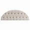 Homeroots 55in Beige and White Tufted Linen and Solid Wood Upholstered Distressed Half Circle Bench 639957 - alternate 3