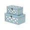 Homeroots Set of Two Blue And White Wood And Mirrored Glass Box With Lid, 2PK 489376 - alternate 2