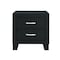 Homeroots 22" Black Solid and Manufactured Wood Two Drawer Nightstand 564656 - alternate 1