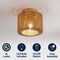 Jonathan Y Omar 8 in. 1-Light Modern Bohemian Metal and Straight Woven Paper Rope Drum LED Flush Mount, Nat, 2PK JYL1222A-SET2 - alternate 4