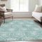 Homeroots 8' X 10' Turquoise Teal Blue And Ivory Medallion Washable Indoor Outdoor Area Rug 587773 - alternate 3