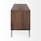 Homeroots 62in Brown and Black Solid Wood Cabinet Enclosed Storage TV Stand 380198 - alternate 1