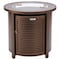 Leisuremod Walbrooke Brown Patio Round Tank Holder with Slats Design, Brown WHS24BR - alternate 3