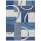 Homeroots 5' X 8' Blue And Ivory Geometric Washable Indoor Outdoor Area Rug 612570 - alternate 1