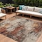 Homeroots 10' X 14' Rust And Beige Abstract Washable Indoor Outdoor Area Rug 630632 - alternate 1