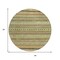 Homeroots 8' Beige And Taupe Round Striped Washable Indoor Outdoor Area Rug 615322 - alternate 3