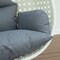 Leisuremod White Wicker Hanging 2 person Egg Swing Chair with Charcoal Blue Cushions ESCW-57CBU - alternate 4