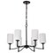 Nuvo Liam, 6 Light Chandelier, Matte Black, White Opal Glass 60/8216 - alternate 1