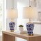 Jonathan Y Jennifer 25.75" Ceramic/Metal LED Table Lamp, Blue/White, 2PK JYL1073A-SET2 - alternate 3