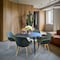 Leisuremod Markley Modern Leather Dining Arm Chair with Gold Metal Legs, Peacock Blue ECG26BU - alternate 4