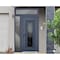 Vdomdoors Steel Door Ballucio 6044 Gray Graphite Side and Top Exterior Window Stainless Inserts Single Modern BALLUCIO6044EXD-GRE-W36+16xH80+16-RH-I - alternate 2