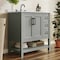 Flash Furniture Vega 36in. Vanity w/Sink, Cabinet w/Blk Hardware, Open Shelf & 3 Drawers, Marble Counter, Gry/Wht FS-VEGA36-KD-GY-HDBLK-GG - alternate 3
