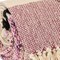 Homeroots 50" X 60" Purple and Ivory Woven Cotton Striped Throw Blanket with Tassels 478664 - alternate 3