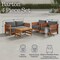 Alaterre Furniture Alaterre Barton 4 Piece Patio Furniture Set with Loveseat and Chairs Natural Finish 80-BARTON-SET1-G - alternate 2