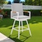 Homeroots 43" Light Gray Metal Swivel Outdoor Counter Height Bar chair with Footrest 571179 - alternate 1