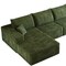 Homeroots 135" Green Corduroy Modular Compression Foam Sofa With Toss Pillows 712973 - alternate 2