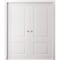 Sartodoors Sliding Double Pocket Doors 56 x 80 inches, BASIC 9422 White, Kit Rail Hardware, Solid Wood Inter BASIC9422DP-SKIN-56 - alternate 1