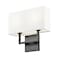 Z-Lite Saxon 2 Light Wall Sconce, Matte Black/White, 12 In W 815-2S-MB - alternate 2