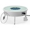 Leisuremod Walbrooke Outdoor Patio Aluminum Round Slats Design Fire Pit Side Table, Lid & Fire Glass, White WWS-29-GL - alternate 3