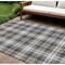 Homeroots 9' X 12' Charcoal Ivory And Gold Plaid Washable Indoor Outdoor Area Rug 597103 - alternate 1