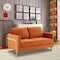 Leisuremod Lincoln Upholstered Velvet Loveseat with Gold Frame, Orange Marmalade LA55OR - alternate 3