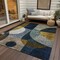 Homeroots 10' X 14' Blue Gold And Gray Abstract Washable Indoor Outdoor Area Rug 604493 - alternate 4