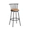 Homeroots Set of Two 29" Brown and Black Microfiber and Metal Low Back Bar Height Swivel Bar Chairs 568248 - alternate 2