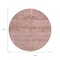 Homeroots 8' Blush And Mauve Round Medallion Washable Indoor Outdoor Area Rug 616102 - alternate 2