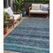 Homeroots 5' X 8' Blue And Gray Striped Washable Indoor Outdoor Area Rug 615837 - alternate 1