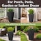 Pure Garden 2-Pack 22.4IN Tall Outdoor Planters for Porch or Patio Decor Gray Finish 50-PL9942-GRY - alternate 3