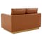 Leisuremod Nervo Upholstered Leather Loveseat with Gold Frame, Cognac Tan NS55BR-L - alternate 5