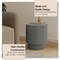 Leisuremod Eden 14 in Round Stone Side Table, Weatherproof Pedestal Base, Fully Assembled EST14LGR - alternate 3