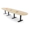 Skutchi Designs 16 Person Conference Table With Power Unit | 16' Boval Table | Harmony Series HAR-BOVL-48X192-T.BK-K525-EBLK - alternate 1