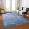 Homeroots 3' X 5' Denim Blue And Sky Blue Striped Washable Indoor Outdoor Area Rug 610877 - alternate 3