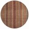 Homeroots 8' Rust Taupe And Gray Round Striped Washable Indoor Outdoor Area Rug 616384 - alternate 4