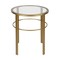 Homeroots 22" Brass And Clear Glass And Steel Round End Table 543816 - alternate 4