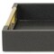 Homeroots 16" Black Wood Faux Shagreen Serving Tray With Handles 571238 - alternate 3