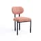 Homeroots Set of Two Salmon and Black Chenille And Metal Partially Open Back Dining Side Chairs, 2PK 694690 - alternate 3
