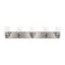 Jonathan Y Irving 36" 5-Light Seeded Glass/Iron Modern Contemporary LED Vanity Light, Nickel JYL7620A - alternate 2