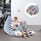Homeroots 35" Navy Blue And White Fabric Striped Bean Bag Cover 546271 - alternate 3